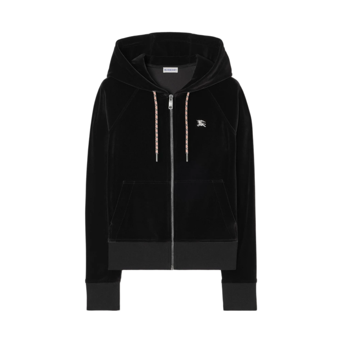 8130905 (W) Burberry Knight Jewel Velour Zip Hoodie Black
