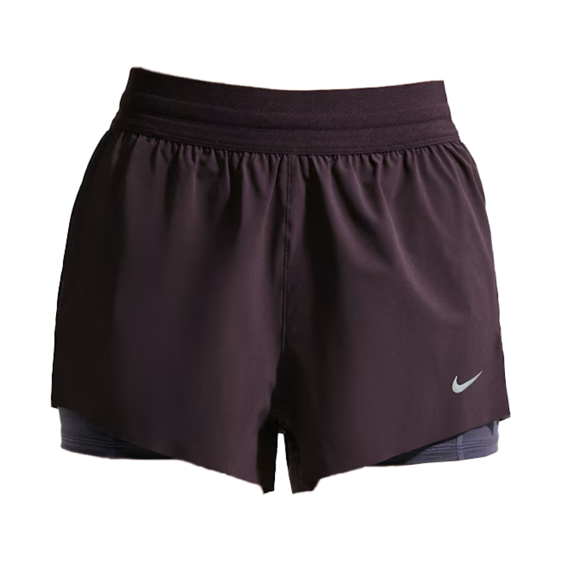IR7594-651 (W) Nike Swift Dri-Fit Mid Rise 2-In-1 Running Shorts Burgundy Ash (IR7594-651)