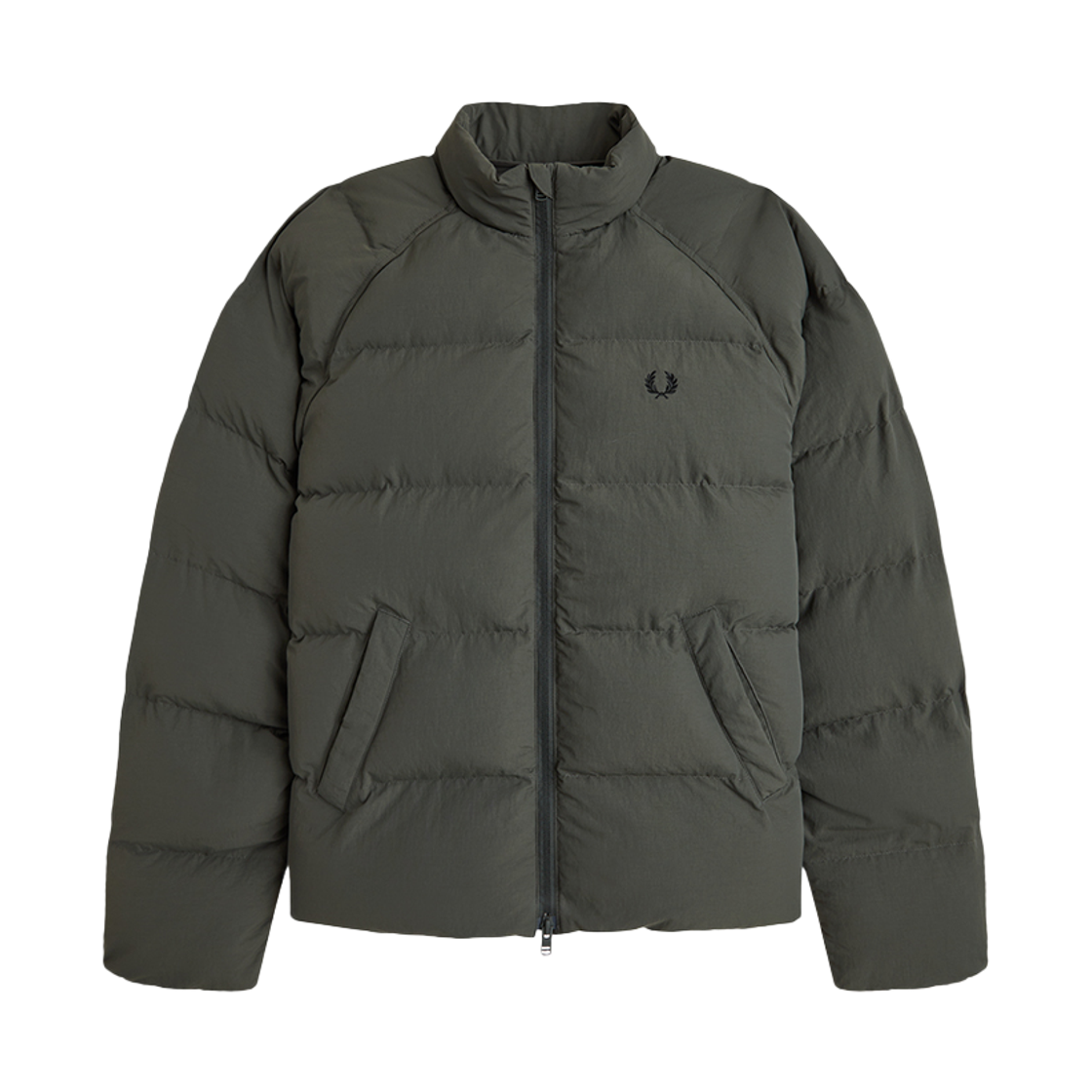 AFPM2G3J309-638 Fred Perry Raglan Sleeve Padded Jacket Field Green