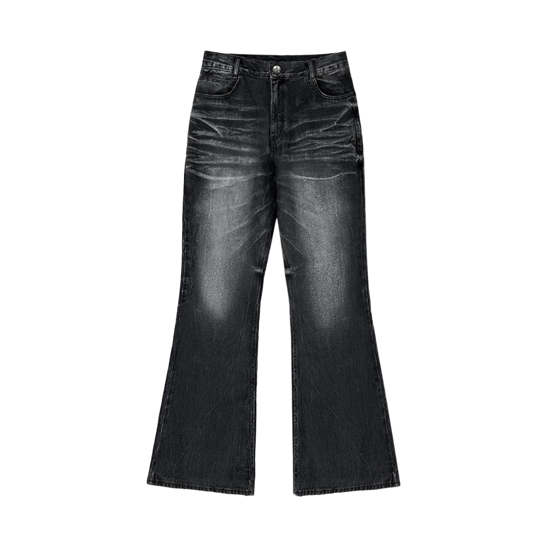 AXAHSPTD02-BK AX CONNECTION Authentic Vintage Washed Flare Denim Pants Black