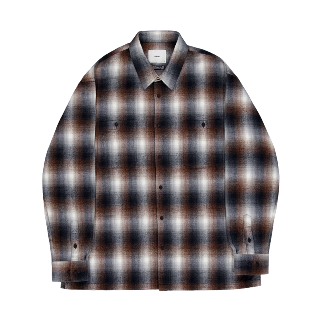 26AW_PRNT_005_OB PERENN Work Shirts Flannel Check Orange Brown