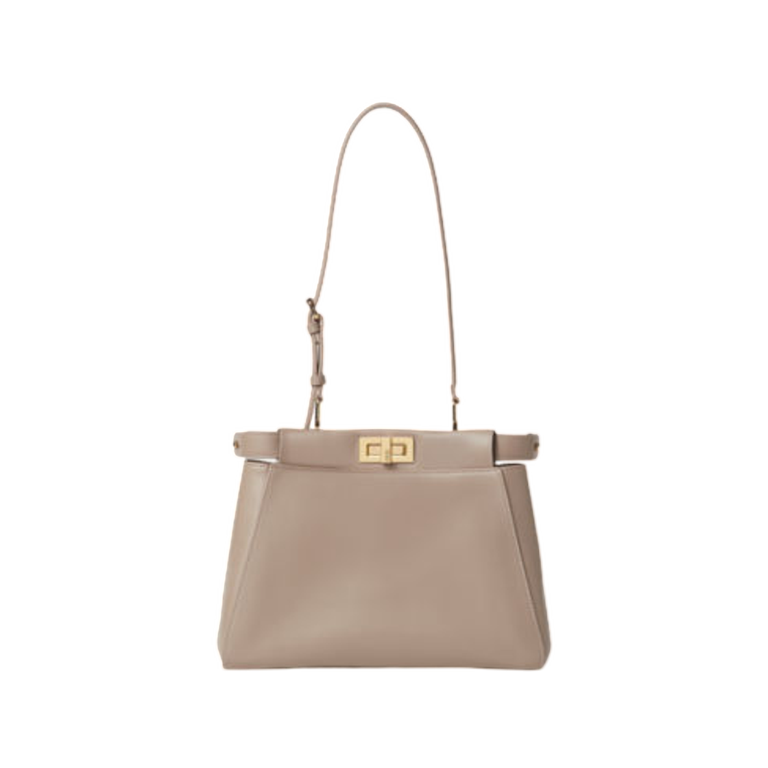 8BN374B1E6F0QD3 Fendi My Peekaboo Small Leather Bag Gray
