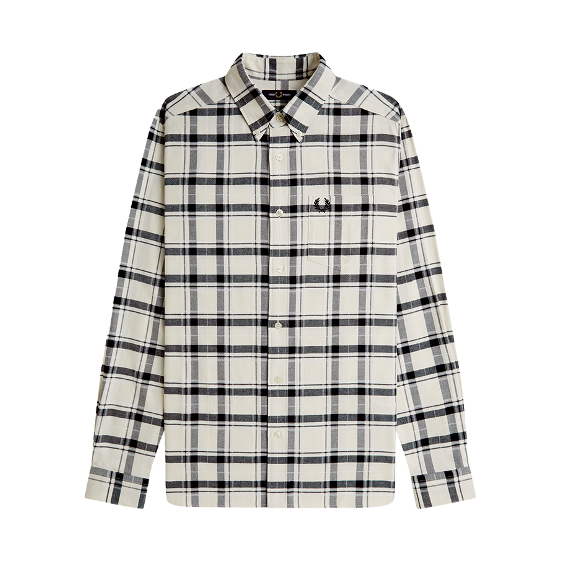 AFPM2G33724-560 Fred Perry Check L S Tartan Shirt Ecru