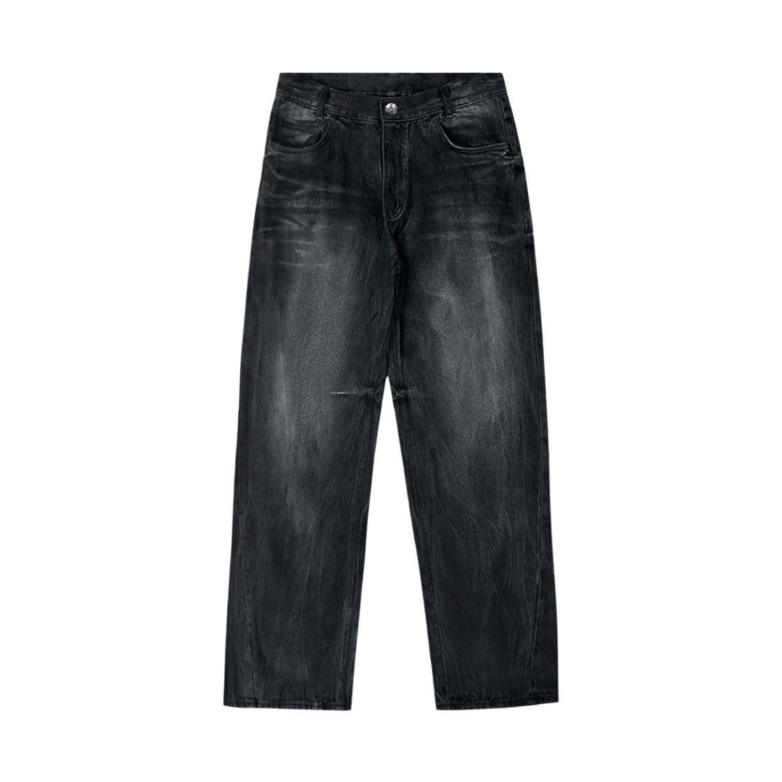 AXAHSPTD01-BK AX CONNECTION Engineered Oil Washed Wide Baggy Denim Pants Black